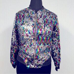 Women’s multicolor sequined Cresay jacket sz L